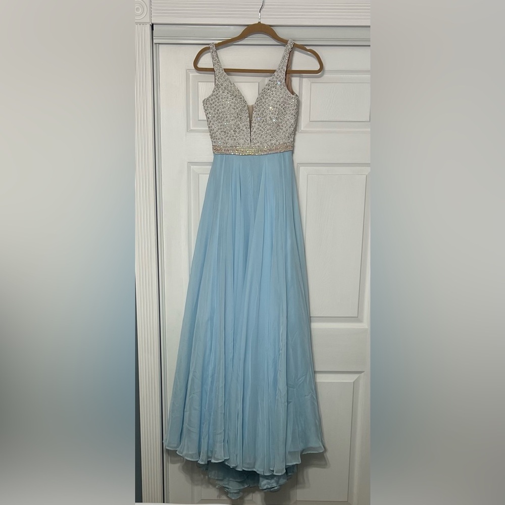 Sherri Hill Light Blue Prom Gown